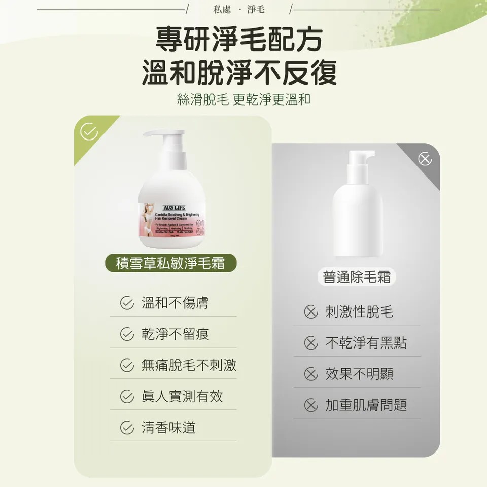 【澳思萊AUS LIFE】積雪草私敏淨毛霜250g 圖 5