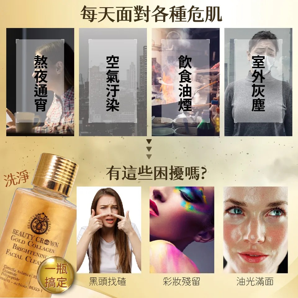 【BEAUTY CROWN】BC 24K靚白抗皺肌因賦活精華 35mlX2 + 黃金潔膚露 30mlX4 圖 13
