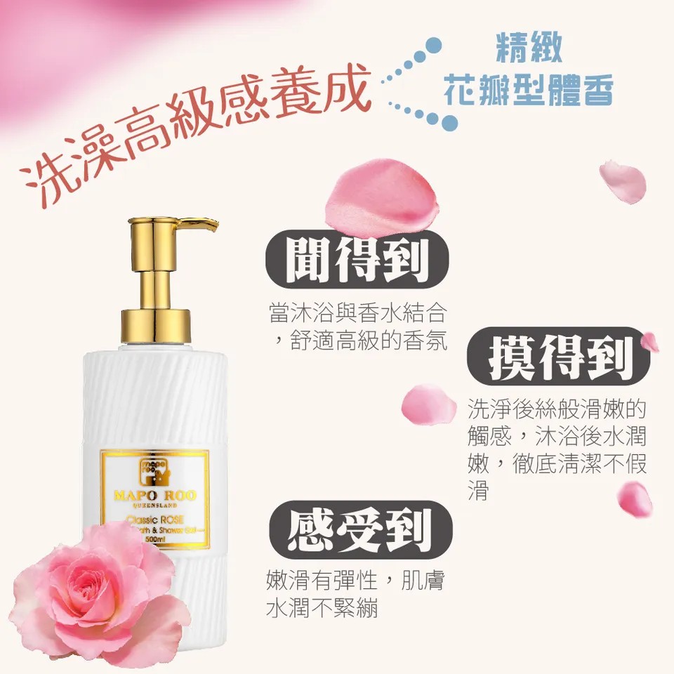 【MAPOROO】經典玫瑰奢華香水沐浴露 500ml 圖 4