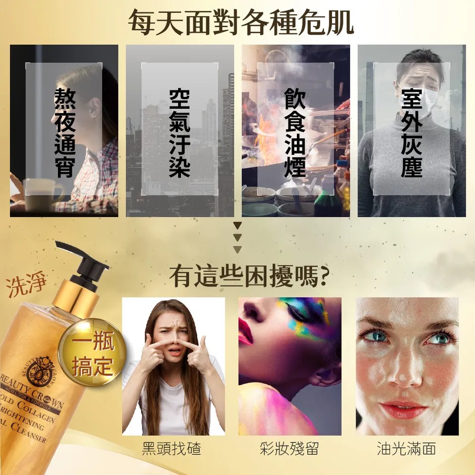 【BEAUTY CROWN】黃金胜肽膠原亮白潔膚露 520ml 圖 5