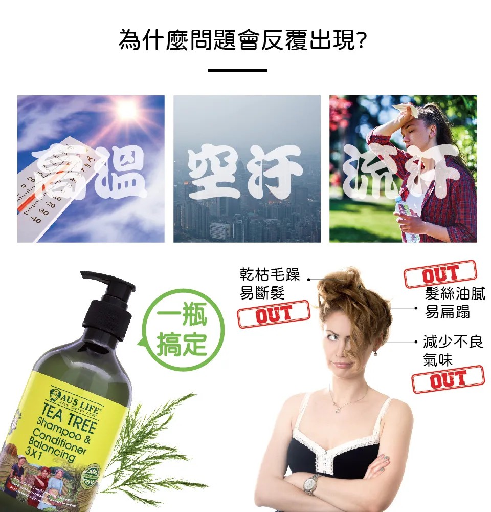 【澳思萊AUS LIFE】茶樹調理活化洗髮精露 500ml 圖 4