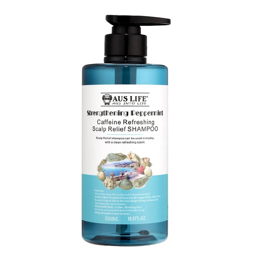 【澳思萊AUS LIFE】咖啡因薄荷舒涼洗髮精 550ml 縮圖 1