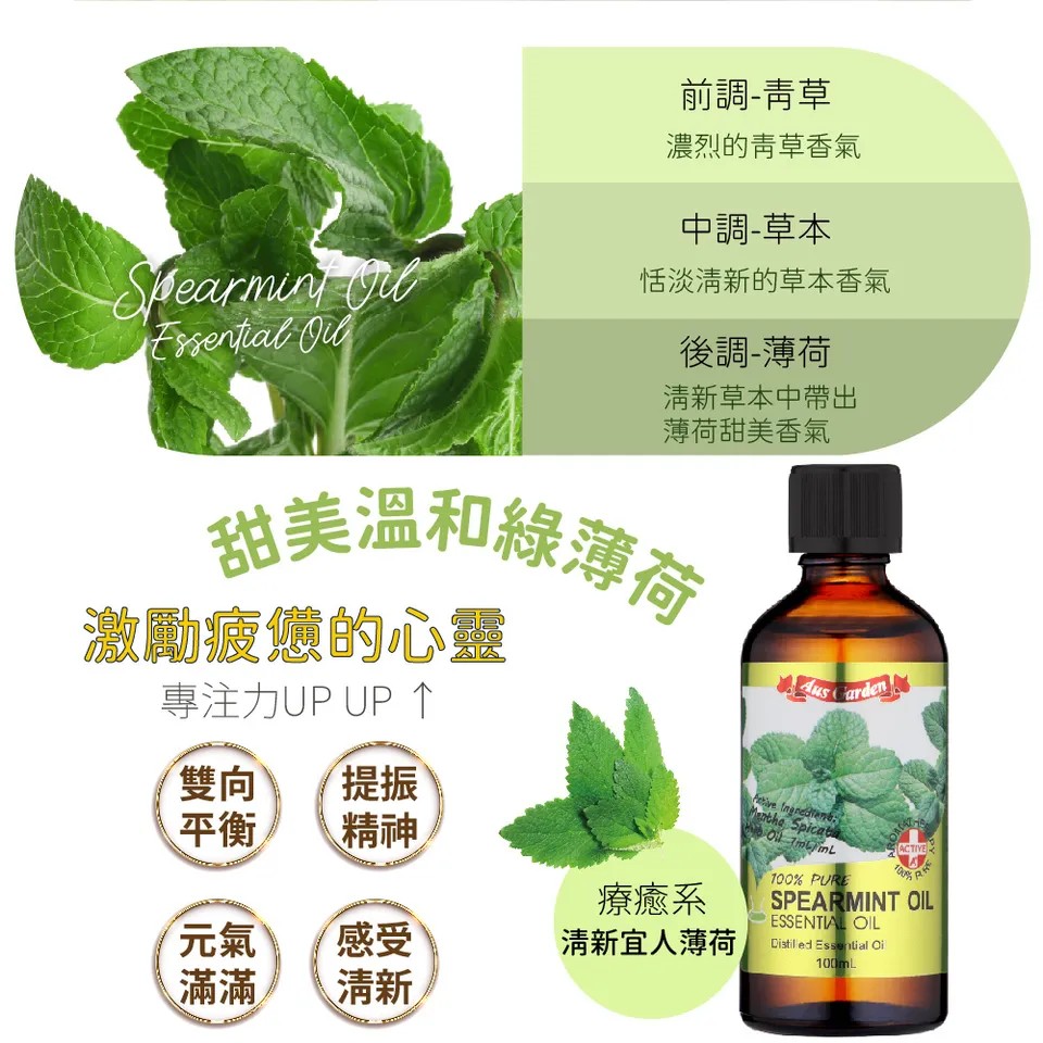 【澳維花園Aus Garden】綠薄荷精油100ml 圖 7