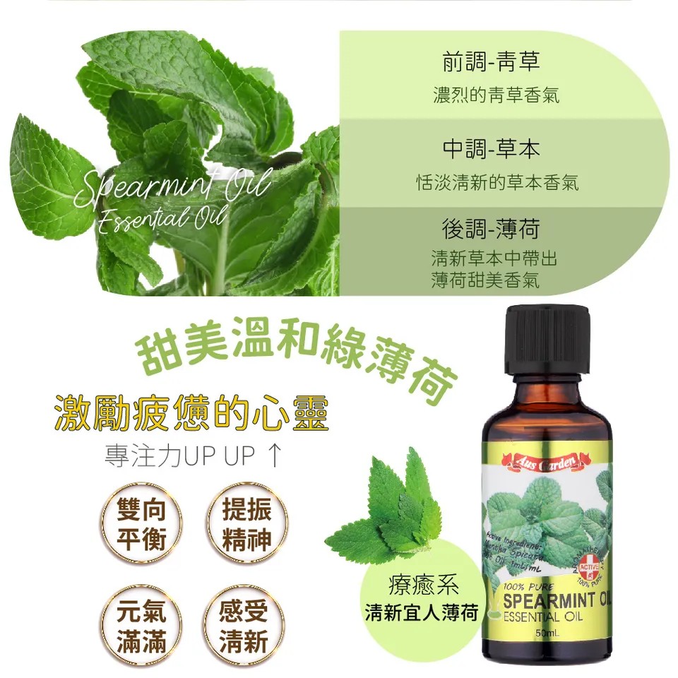 【澳維花園Aus Garden】綠薄荷精油50ml 圖 7