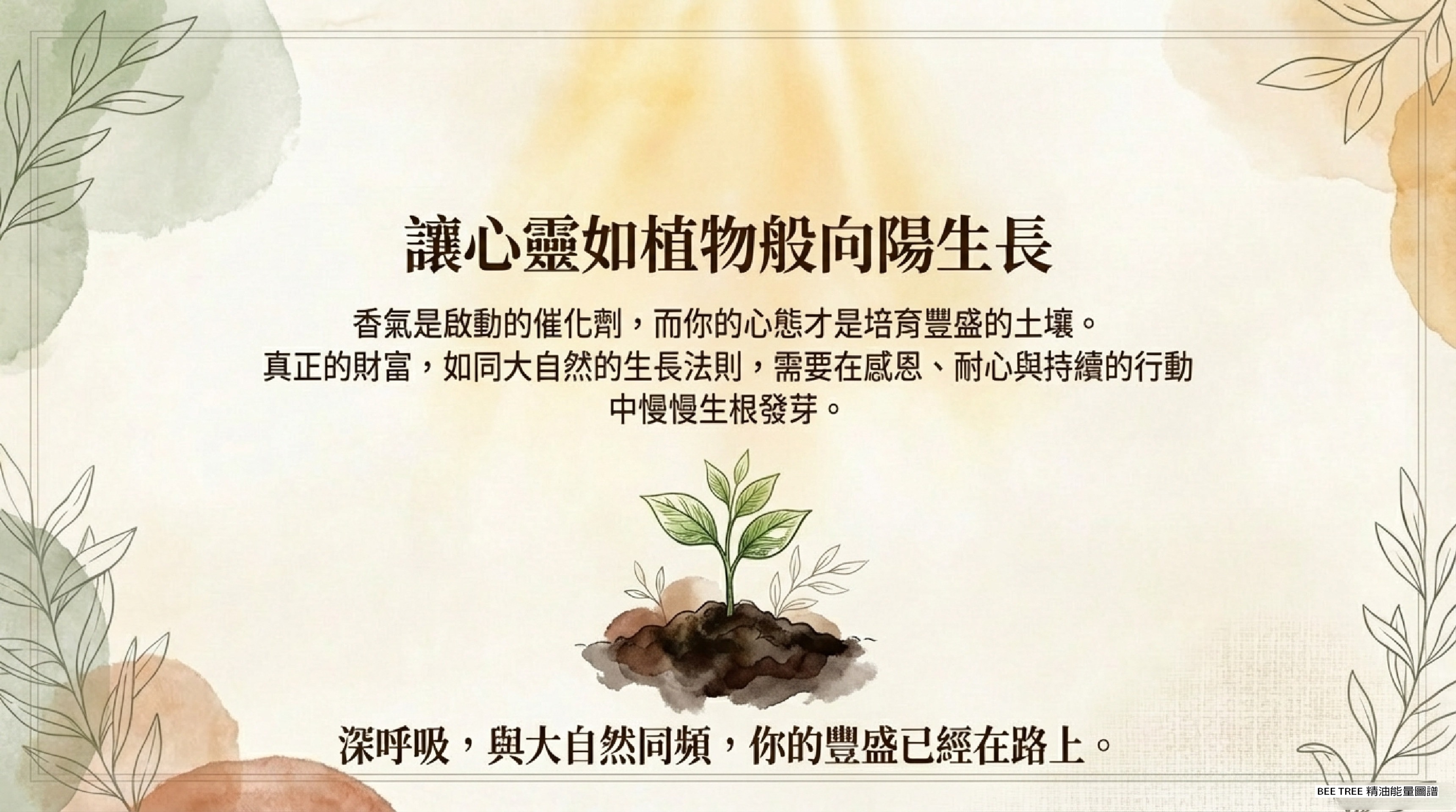 讓心靈如植物般向陽生長 — 結語：豐盛已在路上