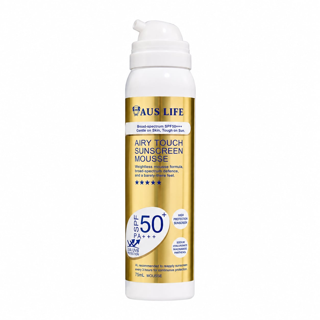 【澳思萊AUS LIFE】空氣感隱形防曬慕斯 75ml 縮圖 1