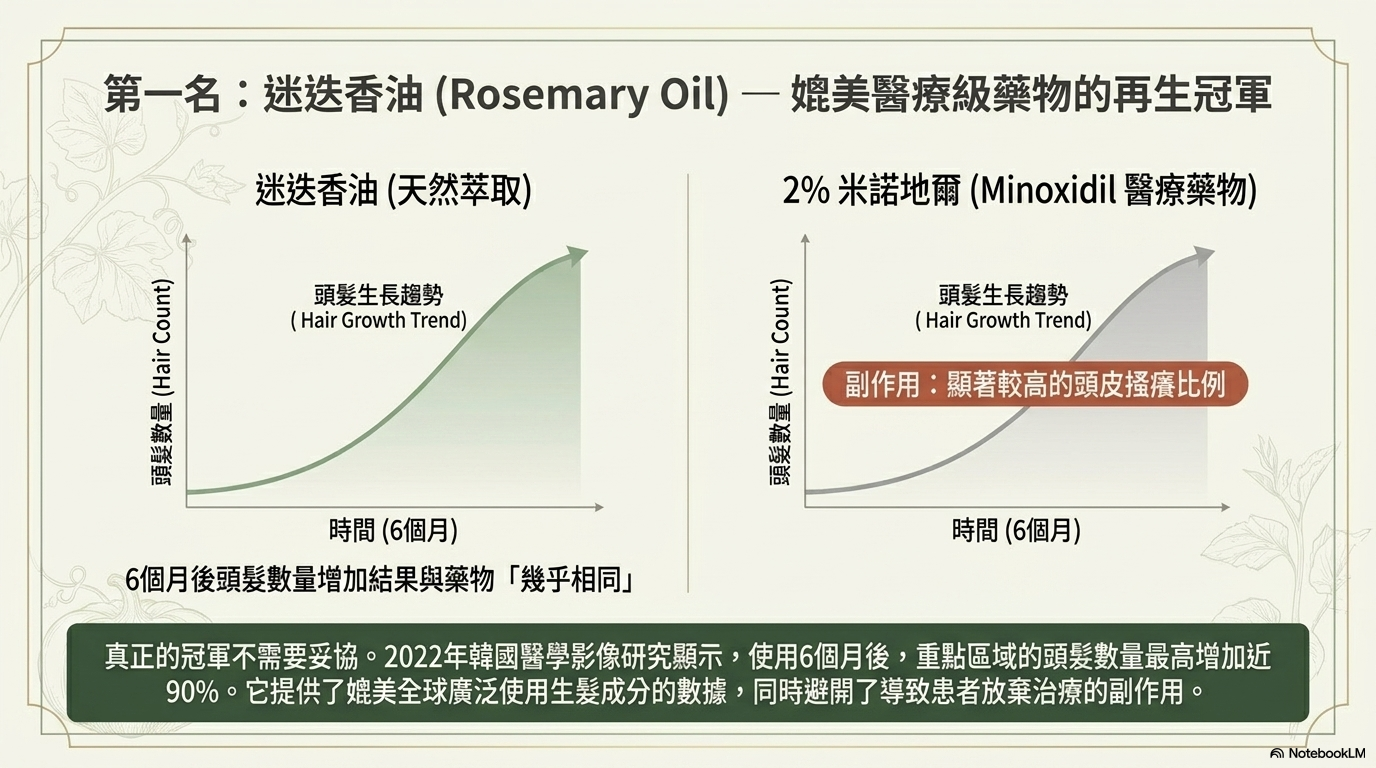 第一名：迷迭香油 — 媲美醫療級藥物的再生冠軍