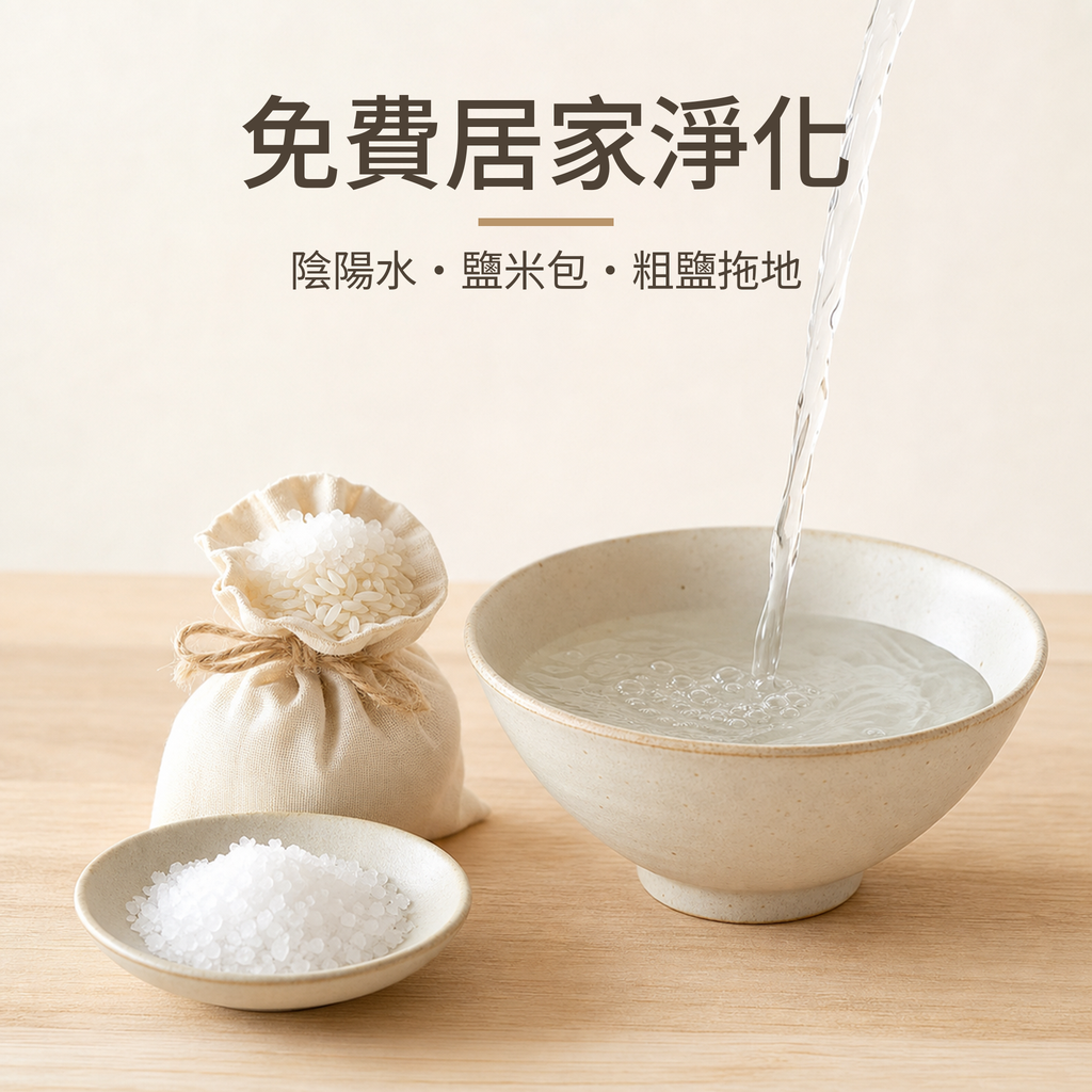 免費居家淨化法：陰陽水、鹽米包、粗鹽拖地怎麼做｜芳療生活儀式｜澳思萊芳療筆記