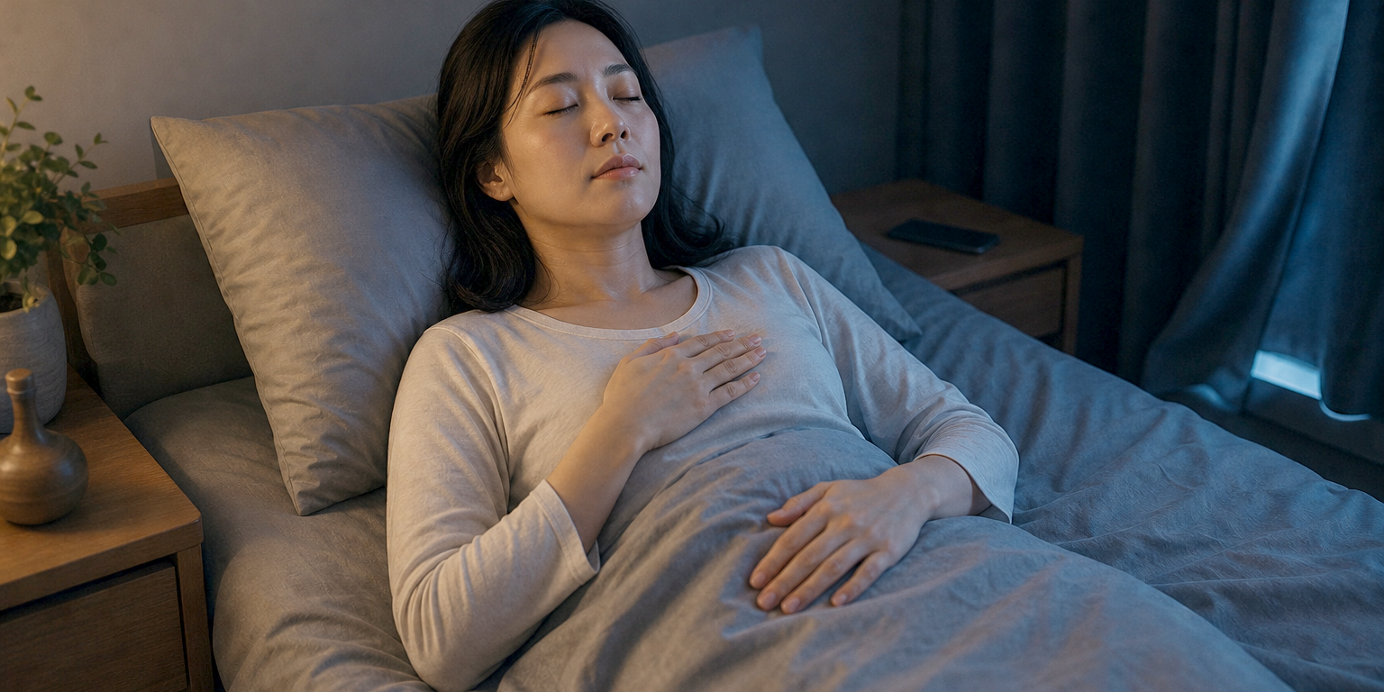 淺眠改善方法:臥室調到微涼微暗、手機蓋著放遠,仰躺用 4-7-8 慢呼吸讓神經放鬆
