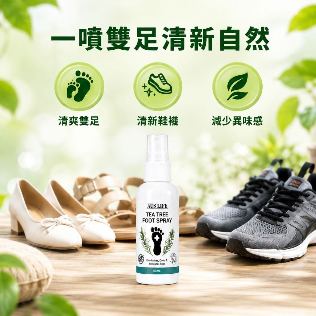 【澳思萊AUS LIFE】茶樹足快樂淨味噴霧 60ml 圖 2