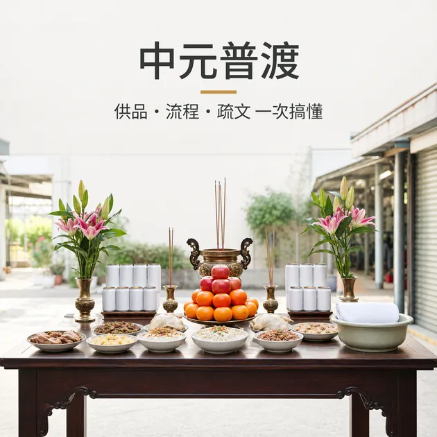 中元普渡拜拜完整教學：供品、流程、疏文一次搞懂｜芳療生活儀式｜澳思萊芳療筆記